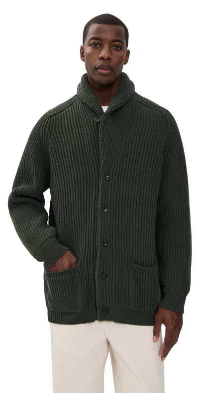 Filson Bristol Cardigan Sweater Forest Green Heather