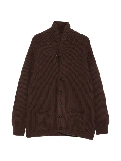 Filson Bristol Ribbed Shawl-collar Cardigan In Brown