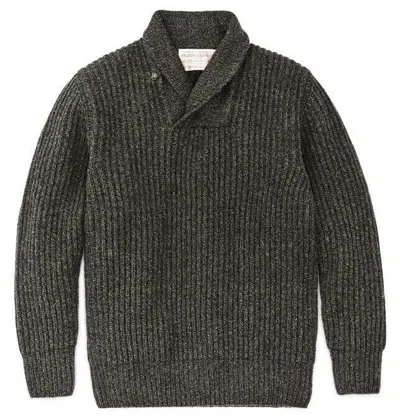 Pre-owned Filson Bristol Shawl Neck Sweater 20263576 Made In Italy Moss Black Melange Cc