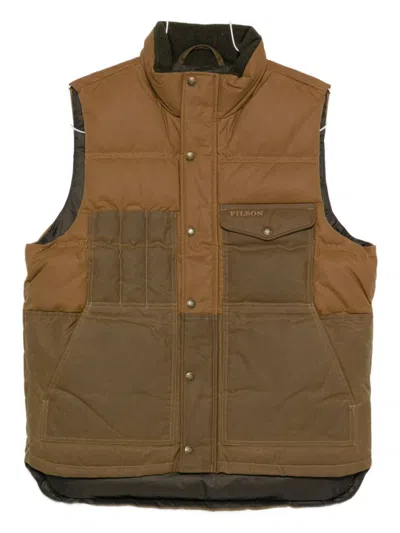 Filson Brown Logo Sleeveless Jacket