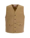 Filson Brown Solid V-neck Jacket In Brown