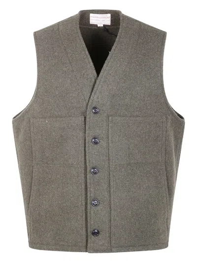 Filson Button Pocket Gilet In Brown