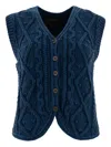 Filson Jacquard-knitted Vest With Floral Pattern In Blue