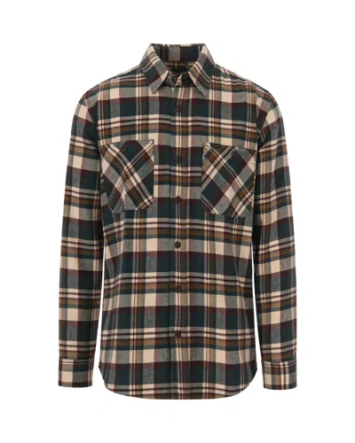 Filson Camicia Flannel Green Bronze Plaid In Black