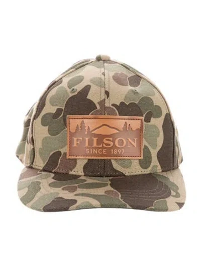 Pre-owned Filson Camouflage Logo Baseball Hat In Green