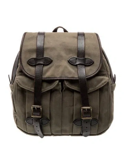 Pre-owned Filson Canvas Backpack In Green