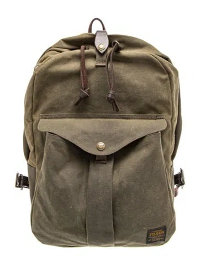 Pre-owned Filson Canvas Backpack In Green