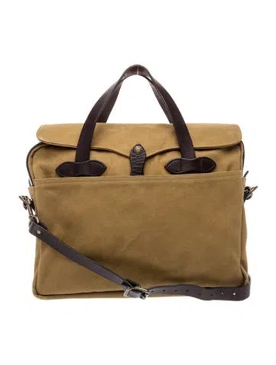 Pre-owned Filson Canvas Briefcase In Neutrals