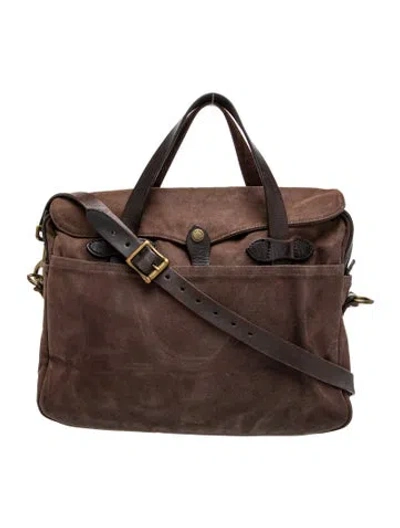 Pre-owned Filson Canvas Messenger Bag In Brown