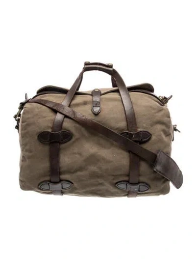 Pre-owned Filson Canvas Weekender Bag In Brown/green