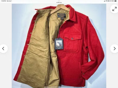 Pre-owned Filson C.c.  Mackinaw Wool Jac Shirt Shacket Lined Size Mens Xl Red Oak