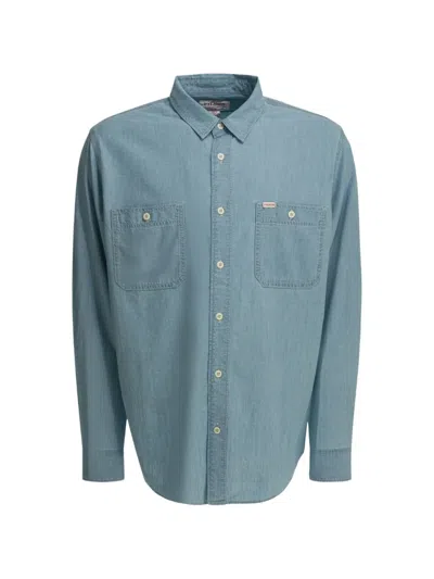 Filson Chambray Cpo Denim Shirt In Blue