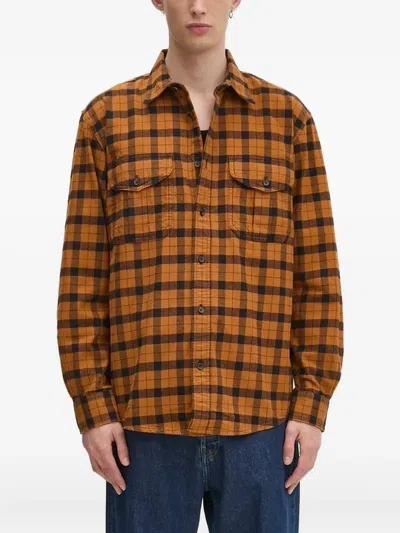 Filson Checked Pocketed Shirt In Brown