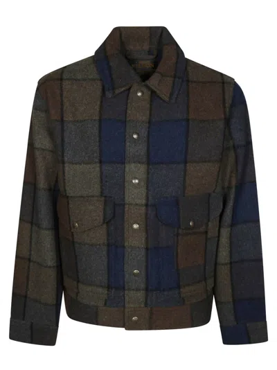 Filson Checkered Pattern Men's Shirt Jacket With Buttoned Cuffs In Multi