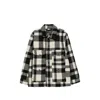Filson Check-pattern Button-up Jacket In White/black
