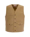Filson Brown Solid V-neck Jacket In Brown