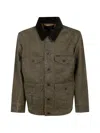 Filson Grid-pattern Corduroy-collar Jacket In Green