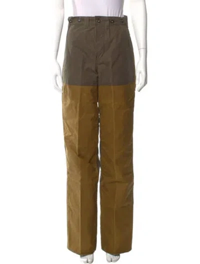 Pre-owned Filson Colorblock Pattern Wide Leg Pants In Green