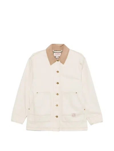 Filson 콘트라스트 칼라 패치 포켓 재킷 In White
