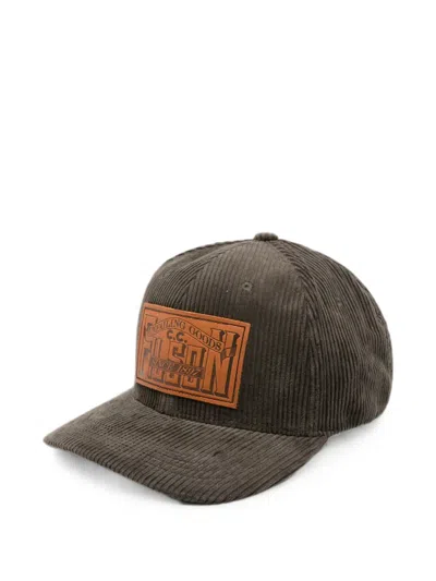 Filson Corduroy Logo-patch Cap In Brown