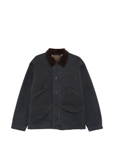 Filson Corduroy-collar Canvas Jacket In Blue