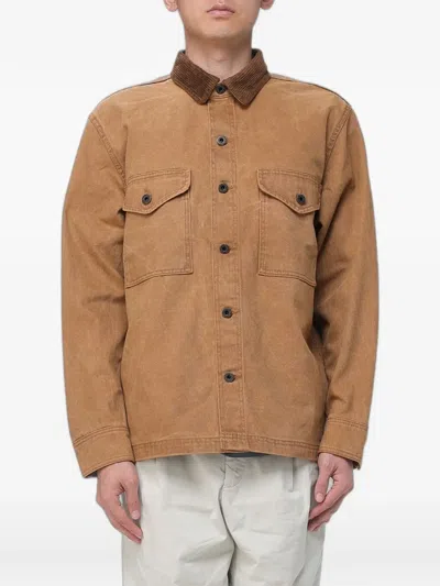 Filson Corduroy-collar Cotton Shirt Jacket In Brown
