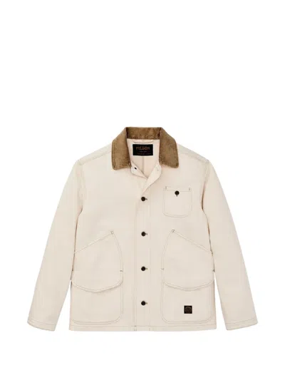 Filson Corduroy-collar Denim Jacket In White