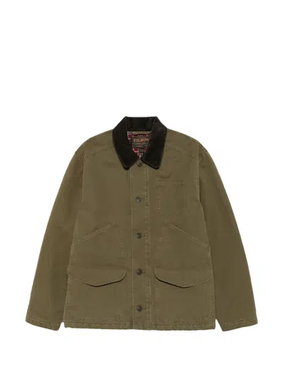 Filson Corduroy-collar Patch-pocket Jacket In Brown