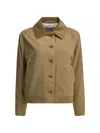 Filson Corduroy-collar Suede Coat In Brown