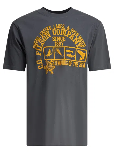 Filson Cotton Blue T-shirt In Gray