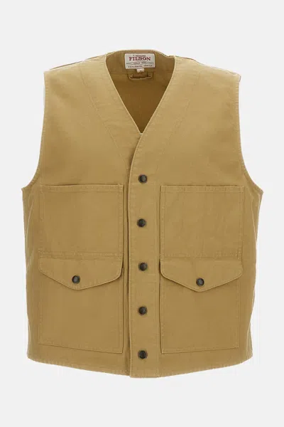 Filson Cotton Sports Vest In Brown