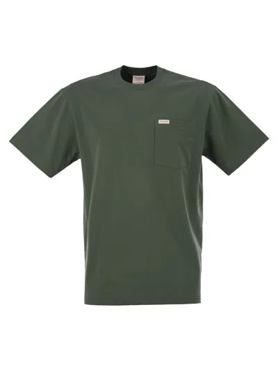 Filson Cotton T-shirt With Patch Pocket In Green