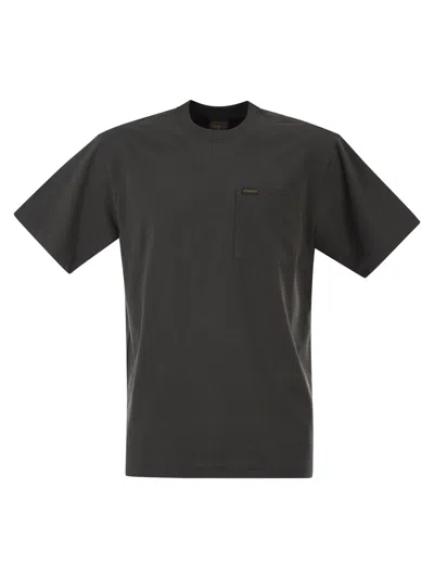 Filson Cotton T-shirt With Patch Pocket In Black