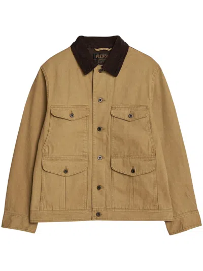Filson Cotton-canvas Field Coat With Velvet Corduroy Collar In Nude