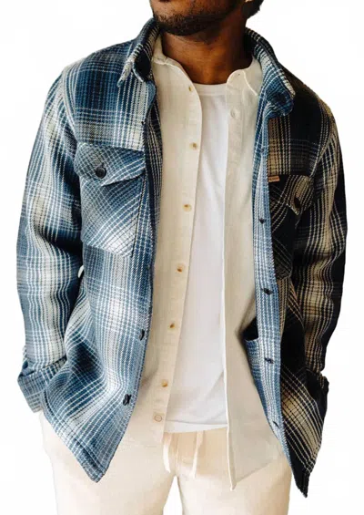 Filson Deer Island Jac-shirt In Cobalt/natural Shadow Plaid In Multi