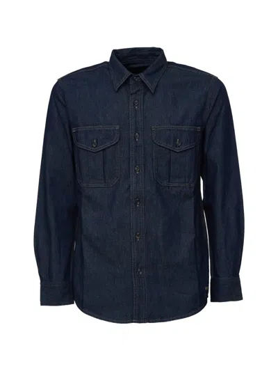 Filson Denim Guide Classic-collar Shirt In Blue
