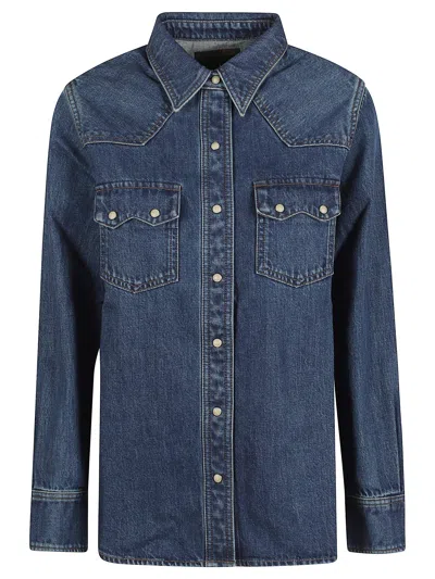 Filson Denim Long Sleeve Shirt In Blue