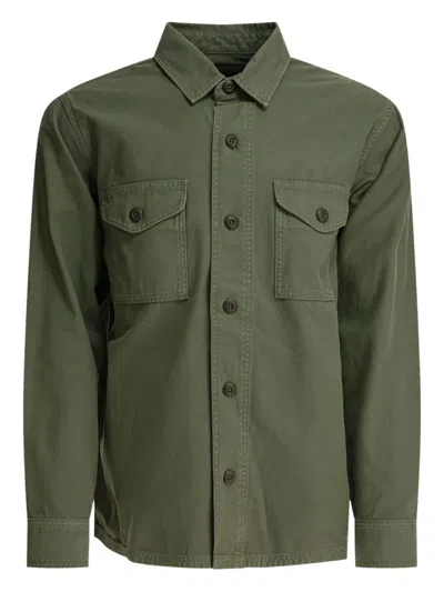 Filson Double-pocketed Cotton Shirt In Green