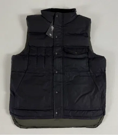 Pre-owned Filson Down Cruiser Vest Shelter Cloth Coat Waxed Cotton Canvas Xl Blue Coal