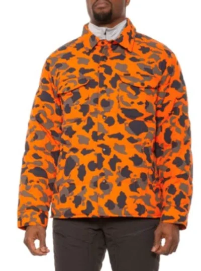 Pre-owned Filson Down Jac Shirt Jacket M L Xl Flame Camo Men's Vis Orange Hunt Snap