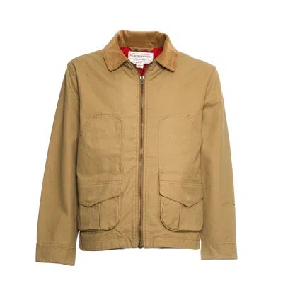 Filson Dry Tin Cloth Jacket With Corduroy Collar In Neutral