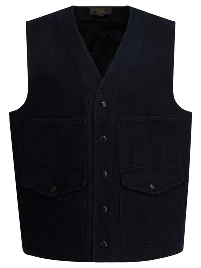 Filson "dry Tin" Sleeveless Jacket In Blue
