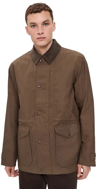 Filson Dry Wax Mile Marker Coat Burnt Olive In Brown