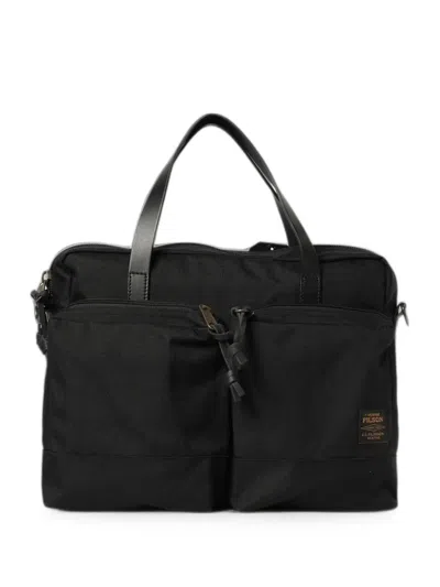 Filson Dryden Logo-patch Briefcase In Black