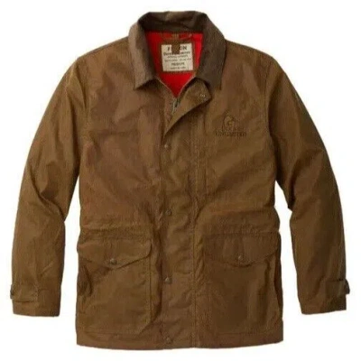 Pre-owned Filson Ducks Unlimited Mens L Cover Cloth Mile Marker Coat/jacket Tan $395 In Brown
