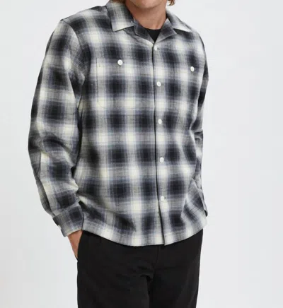 Filson Elk Heights Camp Shirt In Black/gray Shadow
