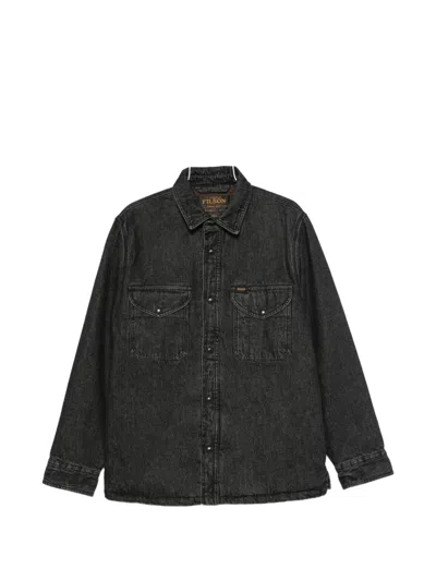 Filson Faded-effect Pocket-detail Overshirt In Black