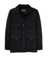 Filson Mackinaw Cruiser Field Jacket With Pointed Collar And Four Patch Pockets In Black