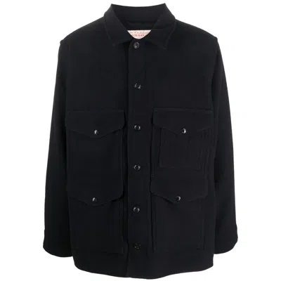 Filson Flap-pockets Wool Shirt Jacket In Blue