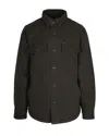 Filson Fleece-lined Cotton Canvas Shirt Jacket With Snap Closure In Black